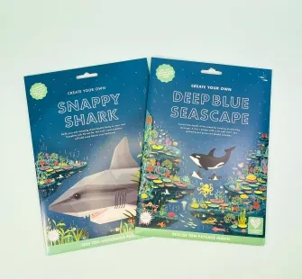 Create your own snappy shark and deep blue seascape activity